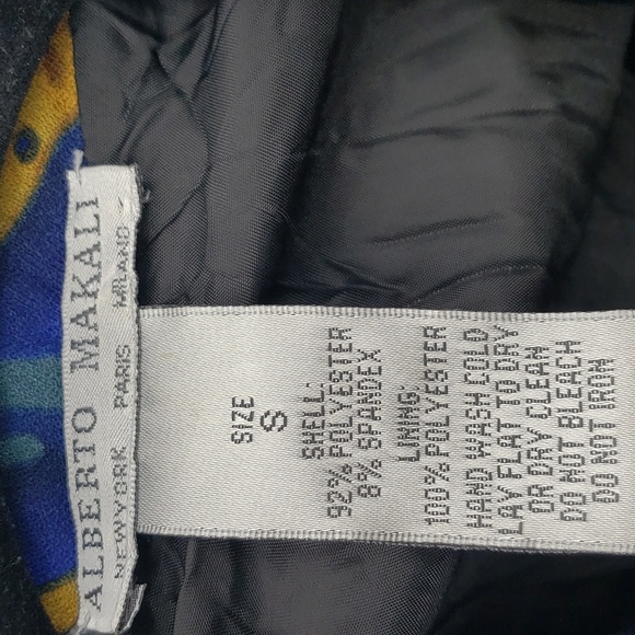 Alberto makali | Blue with yellow pattern long sleeve blazer top - size small - Picture 5 of 11